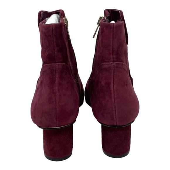 Draper James Bethany Suede Cylinder Heel Bootie Burgundy Size 9 NWT $175 MSRP - Picture 6 of 9